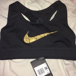 Gold sparkle Nike sports bra